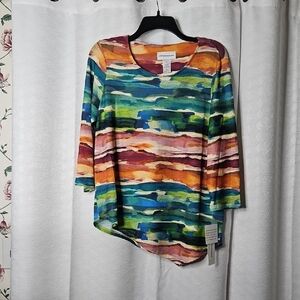 Multicolor Abstract Print Women's Top